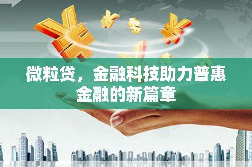 宝塔微粒贷，金融科技助力普惠金融的新篇章