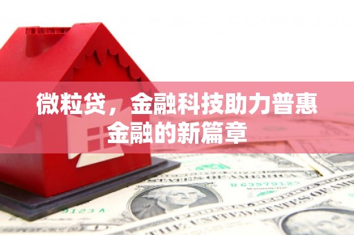 宝塔微粒贷，金融科技助力普惠金融的新篇章