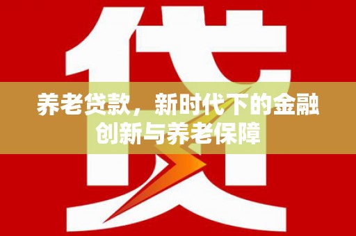 宝塔养老贷款，新时代下的金融创新与养老保障