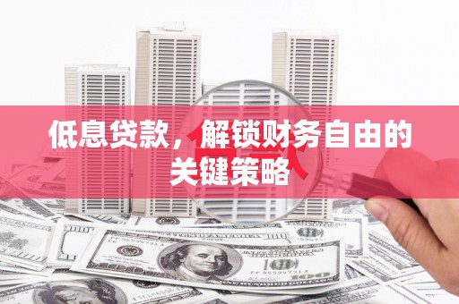 宝塔低息贷款，解锁财务自由的关键策略
