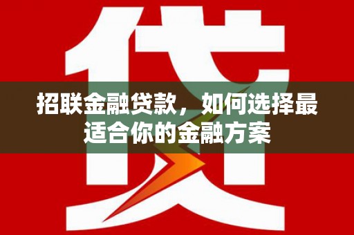 宝塔招联金融贷款，如何选择最适合你的金融方案