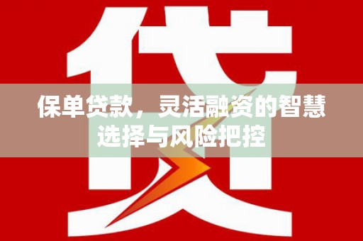 宝塔保单贷款，灵活融资的智慧选择与风险把控