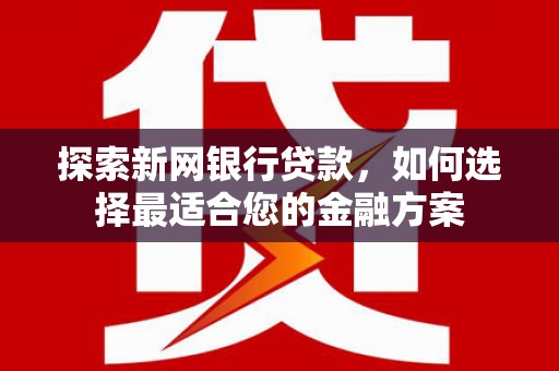 宝塔探索新网银行贷款，如何选择最适合您的金融方案