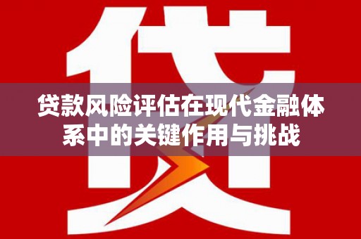 宝塔贷款风险评估在现代金融体系中的关键作用与挑战