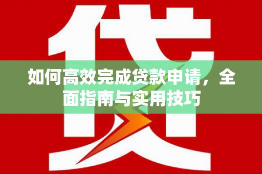 宝塔如何高效完成贷款申请，全面指南与实用技巧