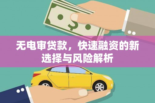 宝塔无电审贷款，快速融资的新选择与风险解析