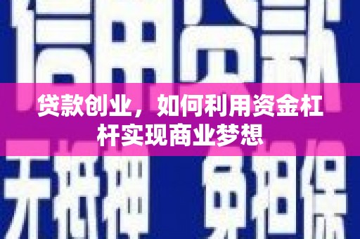 宝塔贷款创业，如何利用资金杠杆实现商业梦想