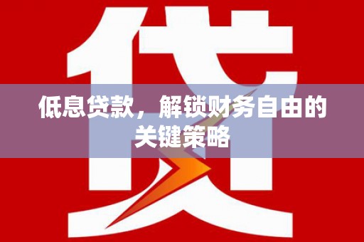 宝塔低息贷款，解锁财务自由的关键策略