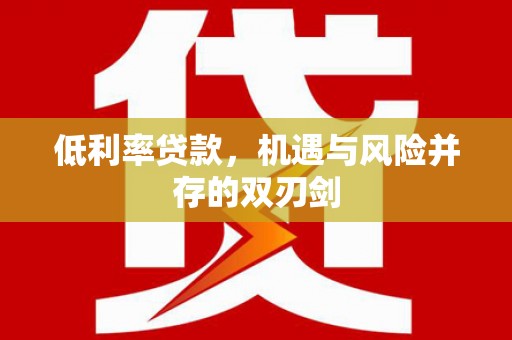 宝塔低利率贷款，机遇与风险并存的双刃剑