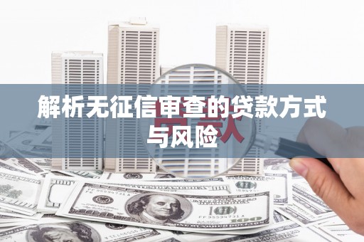 宝塔解析无征信审查的贷款方式与风险