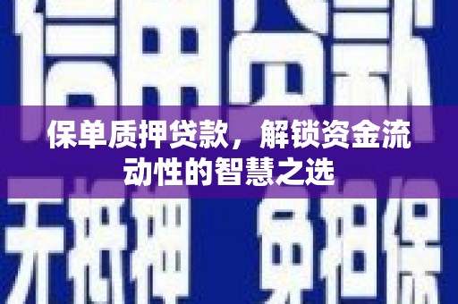 宝塔保单质押贷款，解锁资金流动性的智慧之选